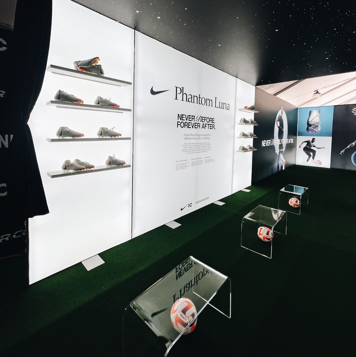 Custom backlit SEG display for Soccer.com Nike shoe release