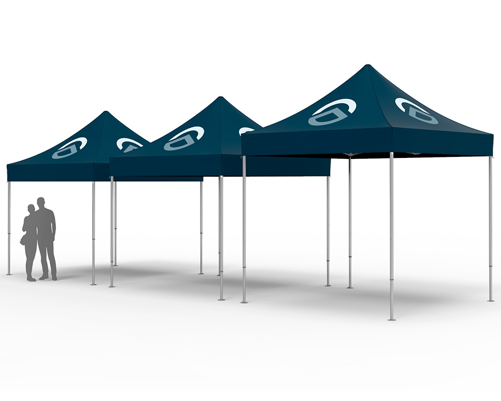 rendering of pop up tents with different head clearances