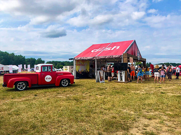 Dish Network custom Future Trac structure for Faster Horses experiential activation.