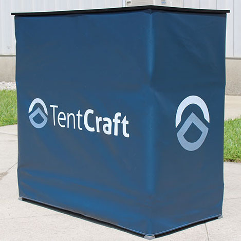 A mightyTABLE printed with the TentCraft logo.